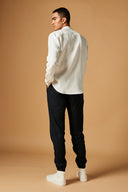 Taj Linen Band Collar Shirt On Sale