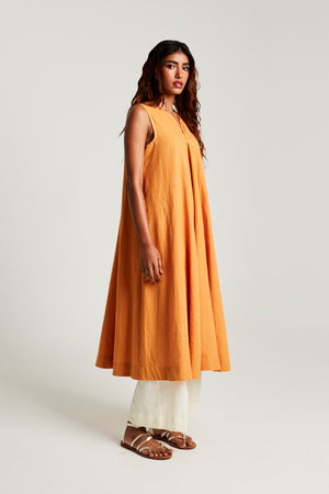 Mango Co-Linen Sleeveless Flared Kurta Set