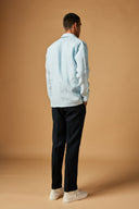Midnight Linen Pleated Trousers On Sale