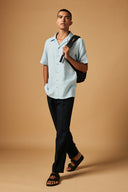 Midnight Linen Pleated Trousers On Sale