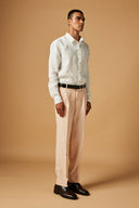 Badami Linen Pleated Trousers On Sale