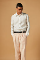 Badami Linen Pleated Trousers On Sale