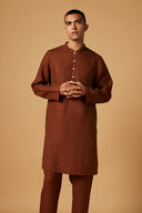 Cinnamon Linen Men's Classic Kurta - Sale