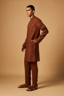 Cinnamon Linen Men's Classic Kurta - Sale