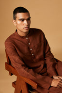 Cinnamon Linen Men's Classic Kurta - Sale