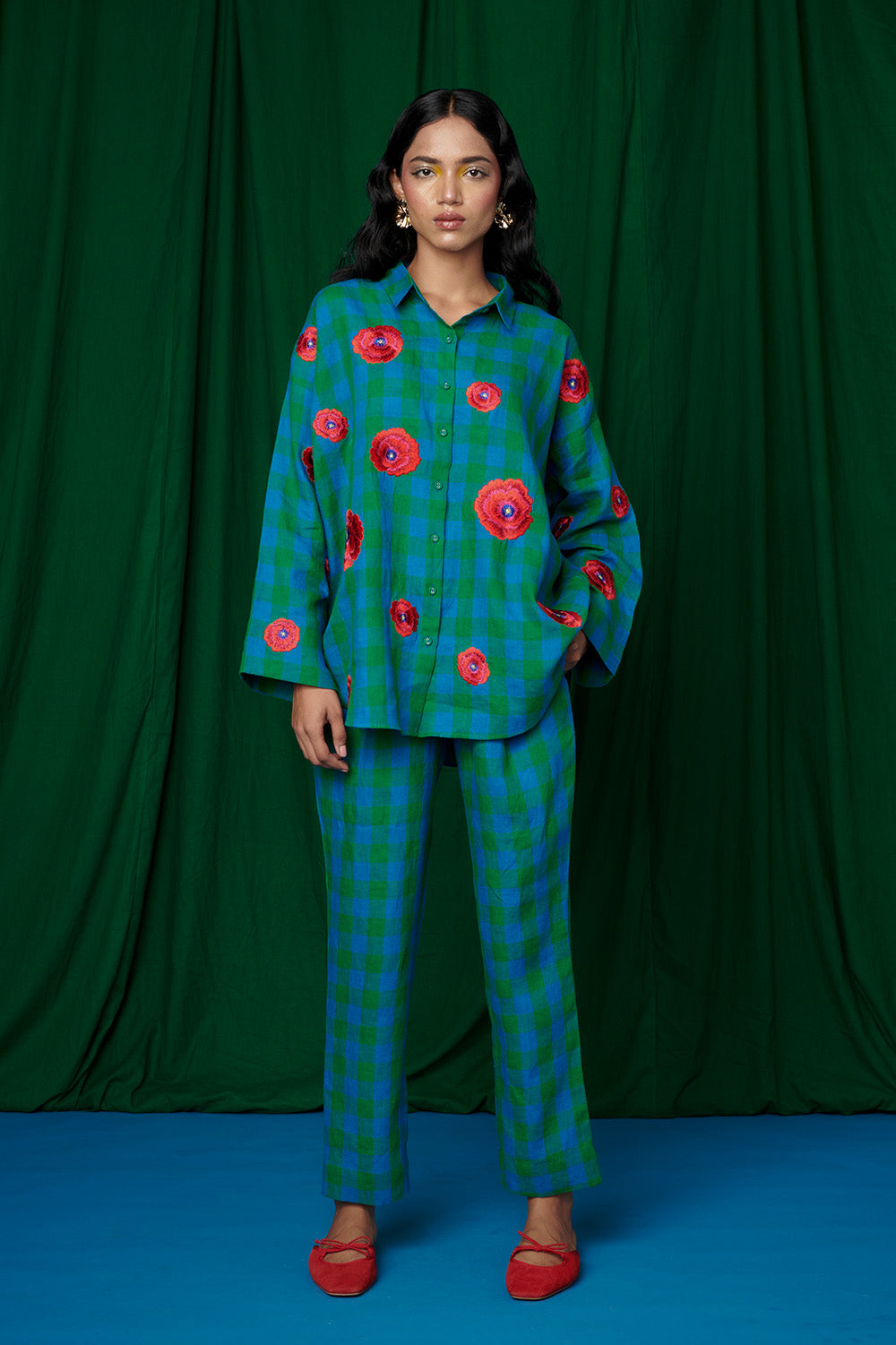 Forest Linen Oversized Flared Shirt – Saphed