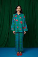 Forest Linen Oversized Flared Shirt - Sale