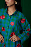 Forest Linen Oversized Flared Shirt - Sale