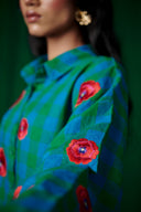 Forest Linen Oversized Flared Shirt - Sale