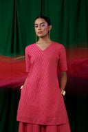 Coral Linen Sharara Kurta On Sale