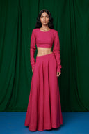 Rani Linen Crop Top and Ghera Skirt On Sale