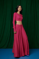 Rani Linen Crop Top and Ghera Skirt On Sale
