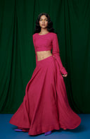 Rani Linen Crop Top and Ghera Skirt