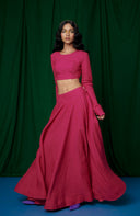 Rani Linen Crop Top and Ghera Skirt On Sale