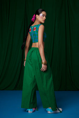 Linen Forest Bustier Top and Panna Wrap Pants