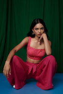 Coral Linen Bustier Top - Sale