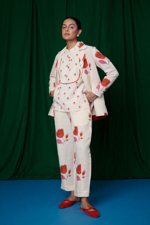 Wildflower Linen Jacket and Lounge Pants