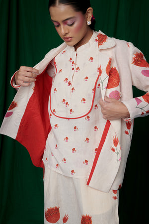 Wildflower Linen Jacket and Lounge Pants