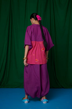 Violet Linen Dhoti Pants