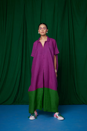 Violet Linen Kaftan Dress