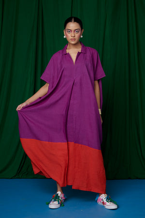 Violet Linen Kaftan Dress