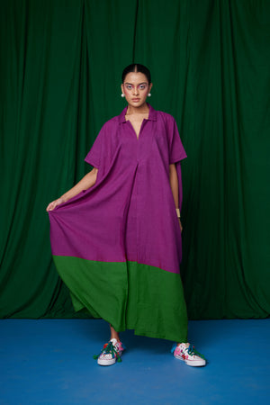 Violet Linen Kaftan Dress