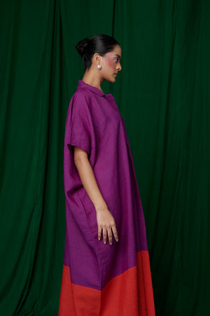 Violet Linen Kaftan Dress