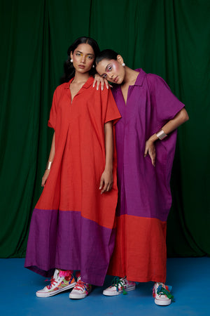 Kumkum Linen Kaftan Dress