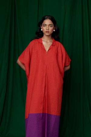 Kumkum Linen Kaftan Dress