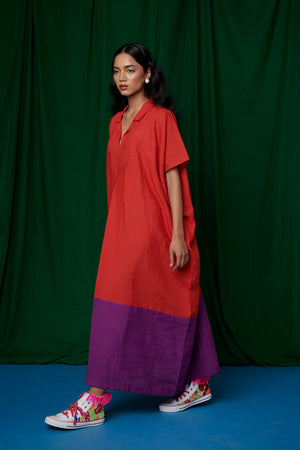 Kumkum Linen Kaftan Dress