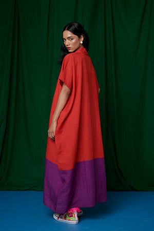 Kumkum Linen Kaftan Dress