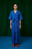 Neelam Linen Pleated Wrap Jumpsuit On Sale