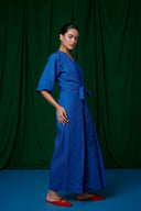 Neelam Linen Pleated Wrap Jumpsuit On Sale