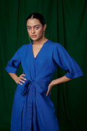 Neelam Linen Pleated Wrap Jumpsuit On Sale