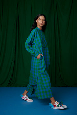 Forest Linen Shirt Dress and Culotte Pants