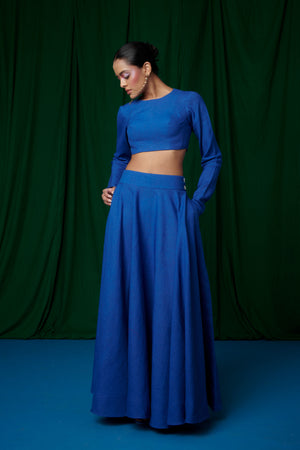 Neelam Linen Crop Top and Ghera Skirt