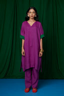 Violet Linen Slim Pants - Sale