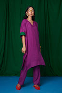 Violet Linen Dolman Kurta On Sale