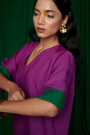 Violet Linen Dolman Kurta - Sale