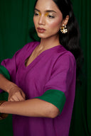 Violet Linen Dolman Kurta On Sale