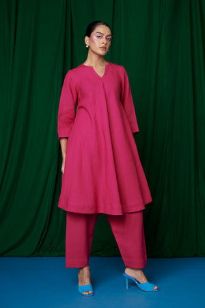 Rani Linen Pheran Kurta Set