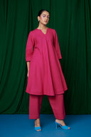 Rani Linen Pheran Kurta Set On Sale