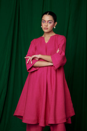 Rani Linen Pheran Kurta Set