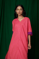 Coral Linen Dolman Kurta Set - Sale