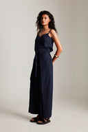Navy Co-Linen Wrap Pants - Sale