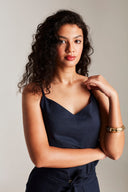 Navy Co-Linen Camisole Top - Sale