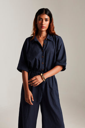 Navy Co-Linen Boilersuit