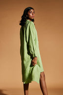 Pista Linen Shirt Dress On Sale