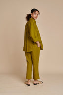 Mehendi Linen Pleated Pants - Sale