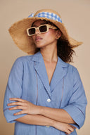Ashwem Linen Lapel Collar Shirt Set On Sale